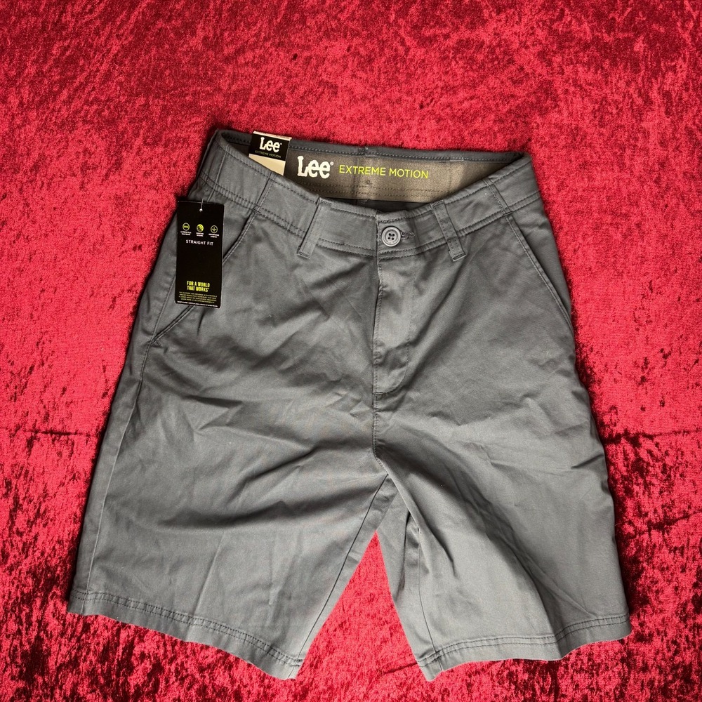 Lee‎ Extreme Motion Chino Shorts Mens 29 Navy Straight Fit 10" Inseam Waistband